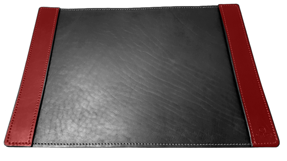 REDING - čierna kožená podložka s červenými bočnicami a čiernym prešitím, 50x35c
