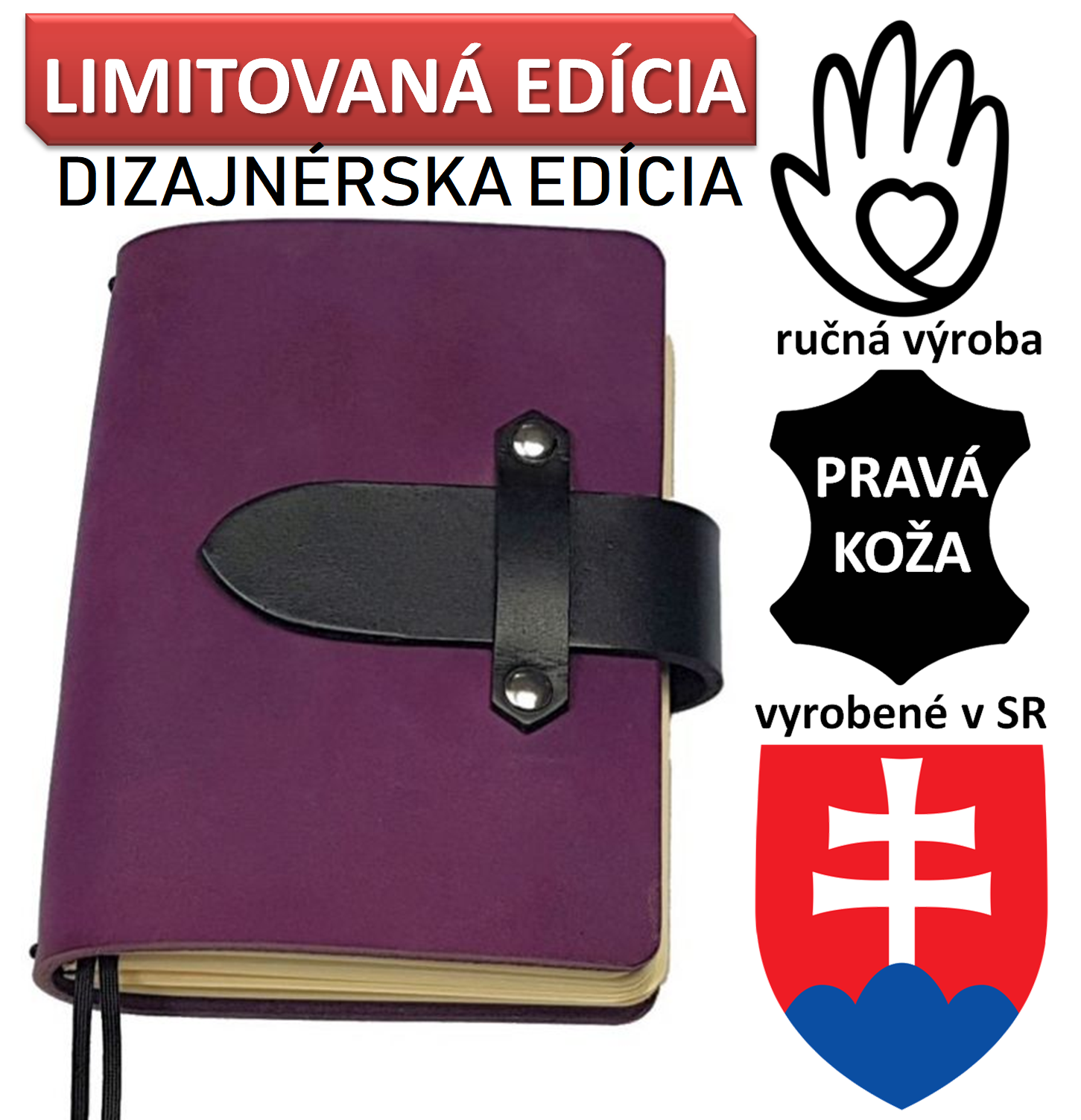 FLEXI ("M")- ROYAL PURPLE kožený zápisník - 2025, TO-DO, čisté strany