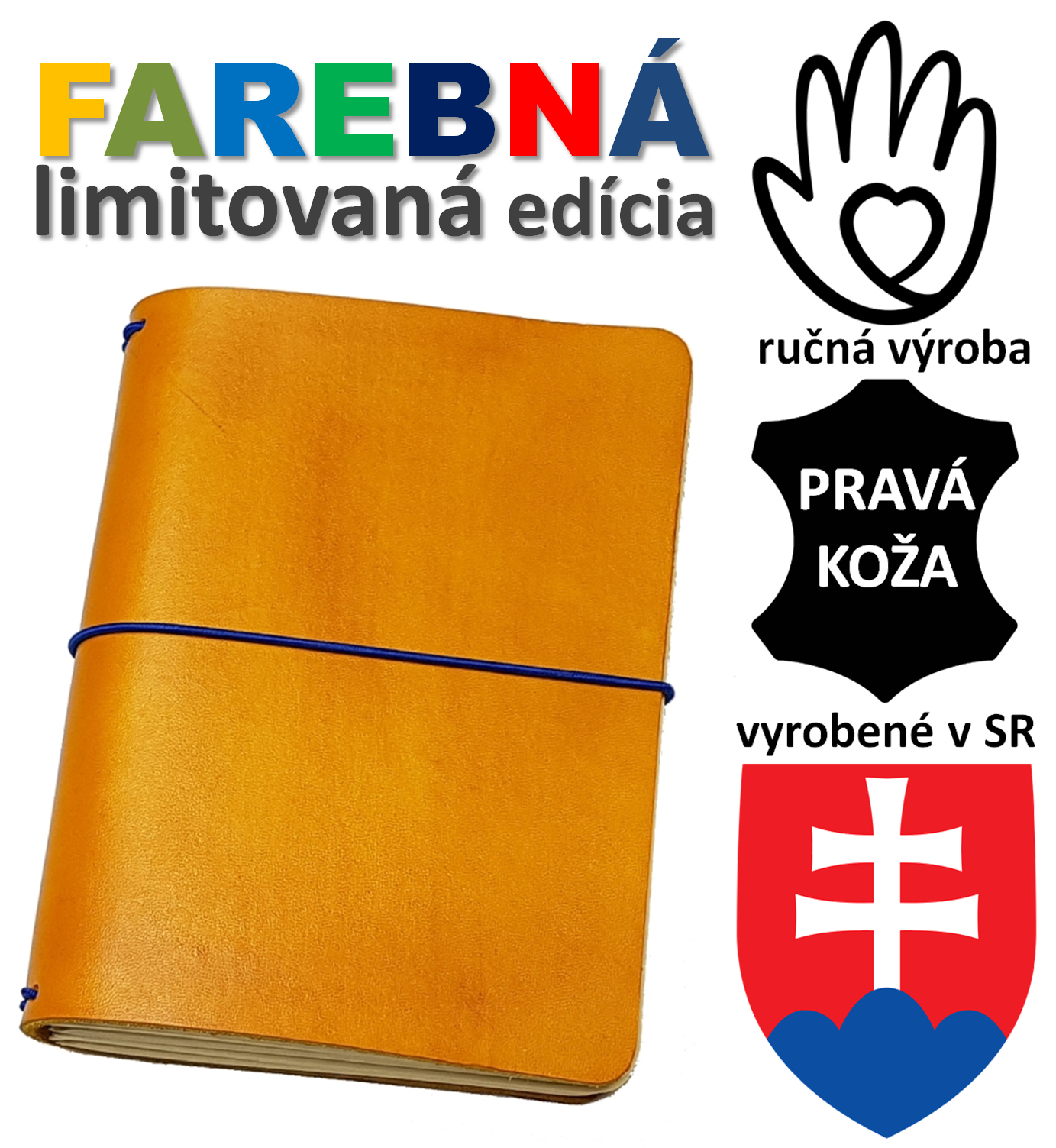 FLEXI ("M")- farba: ŽLTÁ; kožený zápisník - 2025, TO-DO, čisté strany