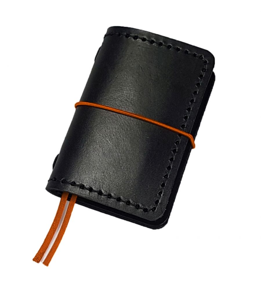ALPHA -luxusné multifunkčné kožené vreckové puzdro /farba čierna s oranžovými