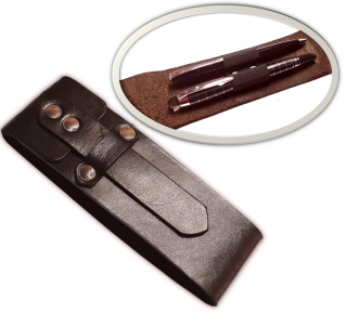 MAGNUM - elegantné ručne vyrobené kožené puzdro na 2 perá (čokoládová hnedá) 
