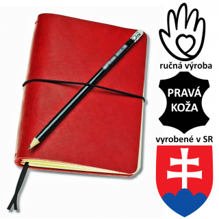 FLEXI CHILLI ("M") kožený zápisník - červený - 2022, TO-DO, čisté strany
