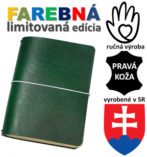 FLEXI ("M")- farba: olivová zelená; kožený zápisník - 2022, TO-DO, čisté strany
